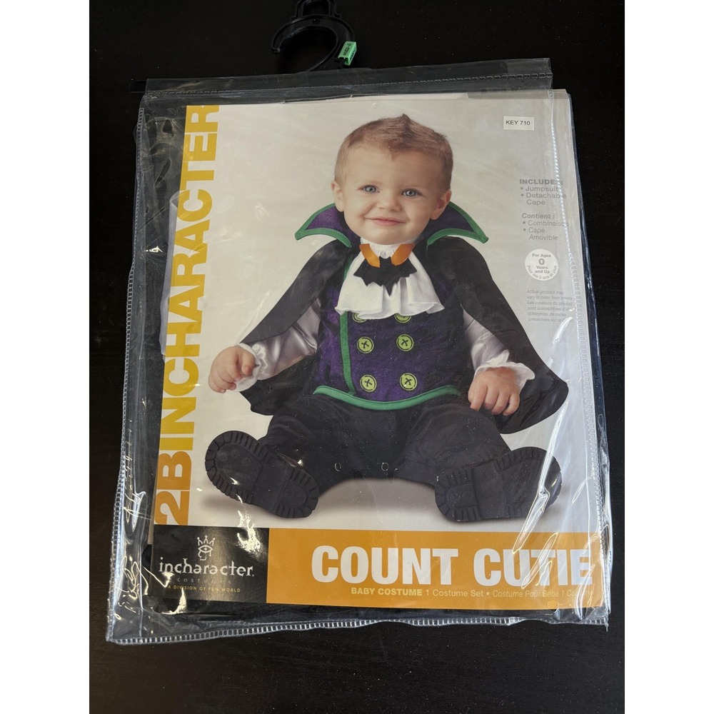 InCharacter Count Cutie Costume Baby Boy 12-18M Black Vampire Jumpsuit Cape